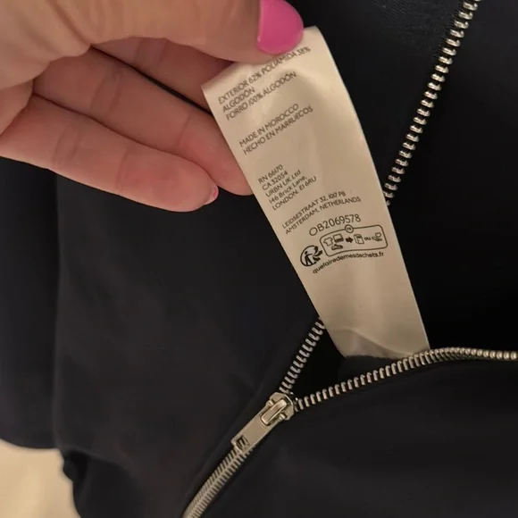 Pilcro ( Anthropologie ) Blue Bomber Jacket with Cropped Silhouette - Picture 5 of 5